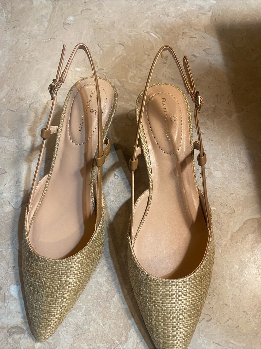 Bandolino Beige Woven Heels